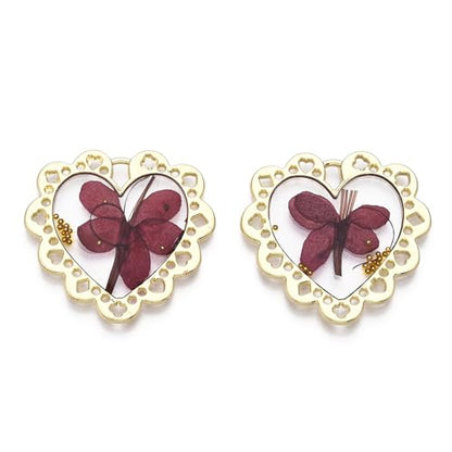 Elecrelive Crystal Heart Charms Rhinestone Heart Pendants Valentine Charms for Necklace Bracelet Earring Wedding Jewelry - color: Brown