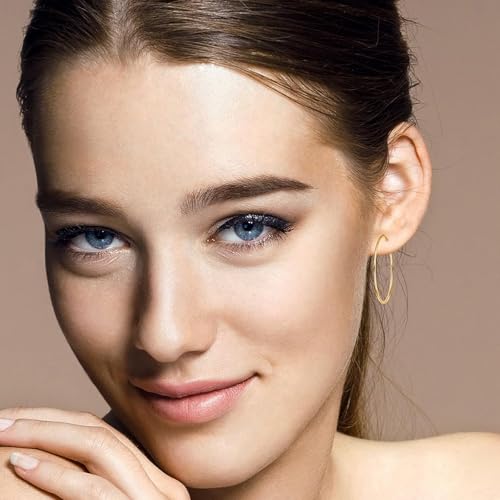 Sumind Clip on Hoop Earrings Hoop Gold Earrings Non Piercing Earrings Set for Women - color: Gold Color