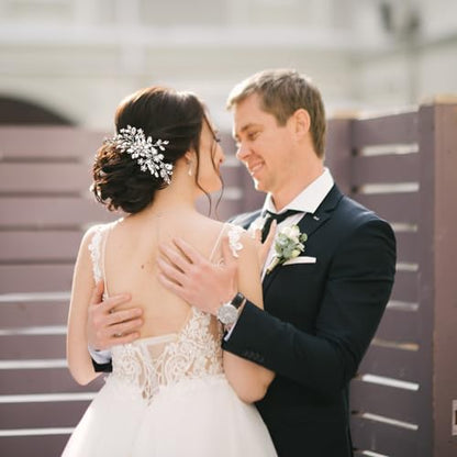 Wedding Hair Accessories: Bridal Headpiece With Hair Piece for Brides (Silver) - color: Silver