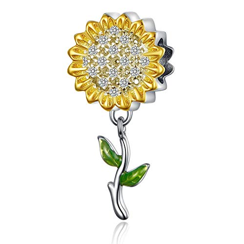 Sunflower Charm Fit for Pandora Charms Bracelet and Necklace You Are My Sunshine Charm Gifts for Women - style: Sunflower dangle charms