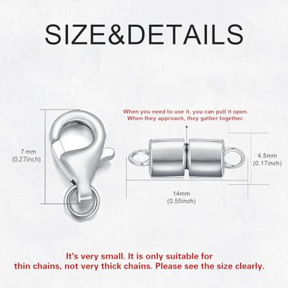 925 Sterling Silver Lobster Clasp for DIY Necklace Bracelet Jewelry Making, Double Spring Clasp with Closed Jump Rings, Necklace Extender Clasp Connector Bracelet Extension (Style 18) - style: Style 18