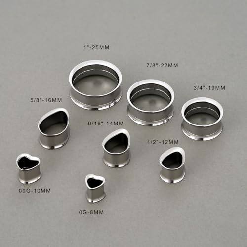 Gauges Ears Plugs and Tunnels Double Flared Earrings Upgrade Tear Drop Piercing 1 Pair Gift Packing Stretchers 0g to 1 Inch. - color: ST063G, size: 0g(8mm)