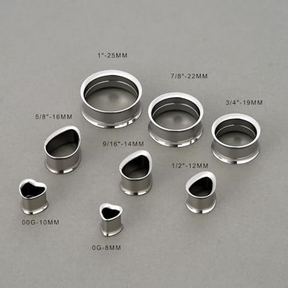 Gauges Ears Plugs and Tunnels Double Flared Earrings Upgrade Tear Drop Piercing 1 Pair Gift Packing Stretchers 0g to 1 Inch. - color: ST063G, size: 0g(8mm)