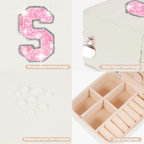 Uygafly Gifts for Teen Girl Trendy Stuff,Birthday Gift for 5 6 7 8 9 10 11 12 13 14 15 Year Old Girls,Cute Travel Jewelry Case Small Box | Cream,S - color: Cream, style: S