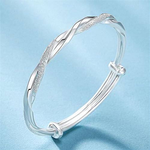 kelistom 925 Sterling Silver Bracelets for Women Teens, Love Heart Charm Chain Bracelet Bangle Fashion Jewelry Gifts - color: Moss bangle