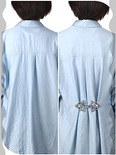 Syhood 5 Pieces Shawl Clips Cloak Clasp Cardigan Sweater Clips Vintage Collar Retro Cloak Brooches and Silver Shawl Pins - style: Chic Style