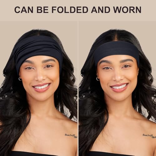 DiyJibb Headbands for Women, 7PCS Wide Cloth Hair Bands for Workout, Yoga, Skincare & Daily Wear, Soft & Stretchy - color: Black, white, navy blue, blue, light grey, dark pink, light pink