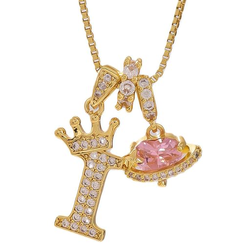 18K Gold & Silver Plated Initial Necklaces for Women - color: I-Gold