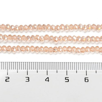 1110pcs Faceted Rondelle Glass Seed Beads 3x2mm Mini Crystal Loose Spacer Beads for DIY Friendship Bracelet Necklace Beading Craft Jewelry Making Ornament, Pink - color: Pink