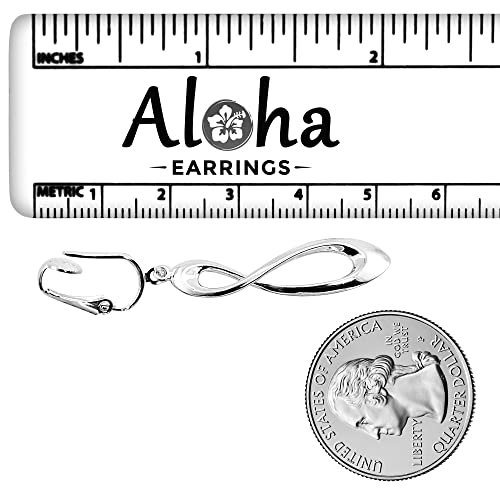 Silver Clip On Earrings For Women, They Look Pierced, Don't Pinch & Won't Fall Off, Hypoallergenic & Lightweight - color: Silver Infinity Loop