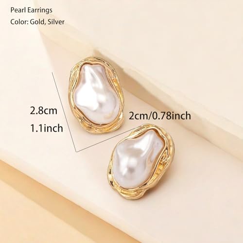 Baroque Pearl Earrings for Women Irregular Pearl Dangle Earrings Vintage Dangle Earring Bridal Wedding Jewelry - style: Style 4