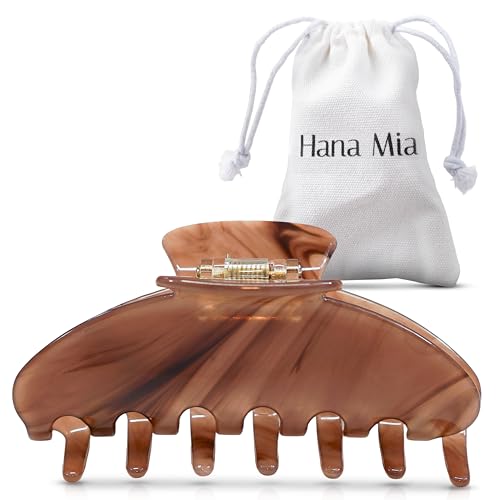 Luxury Mocha Claw Clip for Women | Our Large 4 Inch Hair Clip Creates Beautiful Half Ups, Secure Updos & Chic Daily Styles | Premium Acetate Claw with Secure Hold & Snag Free Teeth for Easy Styling - color: Mocha