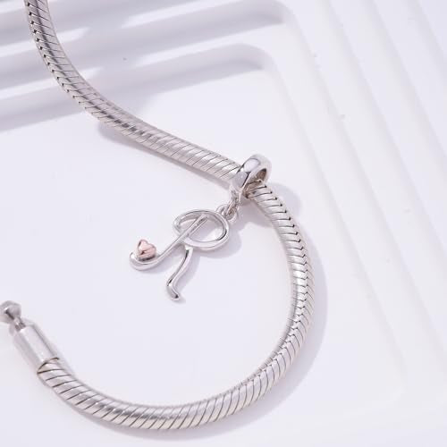 Letter Charms for Pandora Bracelets 925 Sterling Silver Alphabet Initial Charms Bead Jewelry Gift for Women - style: Initial R