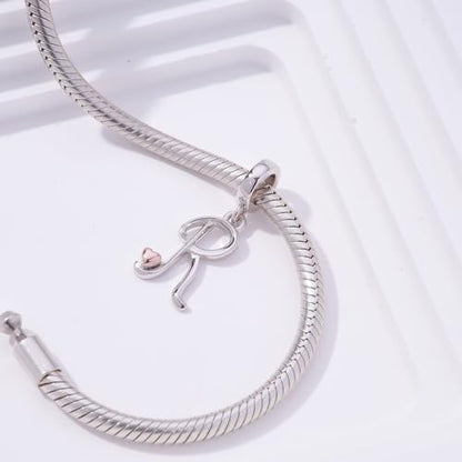 Letter Charms for Pandora Bracelets 925 Sterling Silver Alphabet Initial Charms Bead Jewelry Gift for Women - style: Initial R