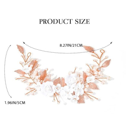 CASDRE Flower Bride Wedding Hair Vine Pearl Bridal Headpiece Leaf Hair Accessories Hair Piece for Women and Girls (C Rose Gold) - color: C Rose Gold