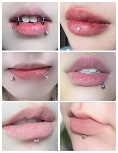 16G Medusa Piercing Jewelry Surgical Steel Labret Jewelry Monroe Lip Rings Different Size Tragus Nail Conch Cartilage Helix Earring Stud Bar Length 6mm 8mm 10mm 12mm - color: Silver 16G Studs Piercing Jewelry