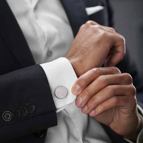 Personalized Cufflinks for Men Custom Engraved Initials Cuff Links Tie Clip Set Customized Wedding Gift for Groom Father Groomsman