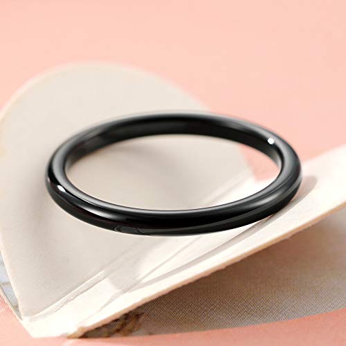 THREE KEYS JEWELRY Tungsten Wedding Band for Men Women Silver Polished | 1mm, 2mm, 4mm, 6mm, 8mm, Engagement Gift, Silver, Polished - color: Black 2mm