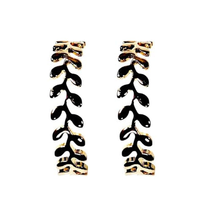 Hoop Invisible Clip On Earrings for Women Not Pierced Gold Small Twisted Hoop Comfortable Silver Large Clip On Earrings - color: Leaf Laurel Wreath Hoop Gold