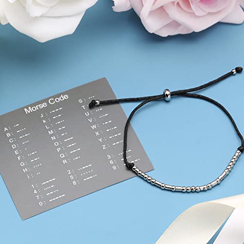 ASELFAD Morse Code Bracelets for Women, Funny Best Friend Birthday Gifts for Women Friendship Bracelets, Inspirational Jewelry, Teen Girl Gifts Trendy Stuff - style: Always Remember