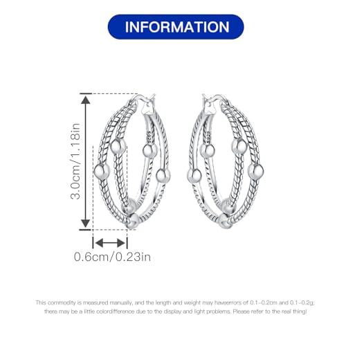 Floral Hoop Earrings 925 Sterling Silver with 14K Gold Plating – Lightweight CZ Flower Hoops | Hypoallergenic Jewelry for Women | Gift Box + Polishing Cloth - color: 30mm Double Hoop Snake Earrings