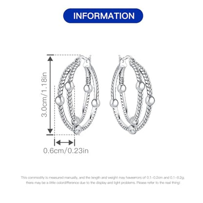 Floral Hoop Earrings 925 Sterling Silver with 14K Gold Plating – Lightweight CZ Flower Hoops | Hypoallergenic Jewelry for Women | Gift Box + Polishing Cloth - color: 30mm Double Hoop Snake Earrings