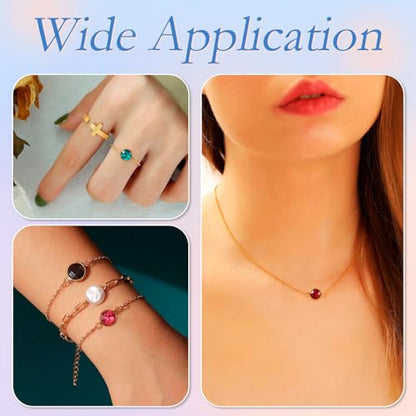 Pandahall 12Pcs Flat Round Birthstone Charms Glass Rhinestone Links Crystal Birthstone Charms Stainless Steel Connector Pendants 12 Colors for Earring Necklace Bracelet Keychain Making