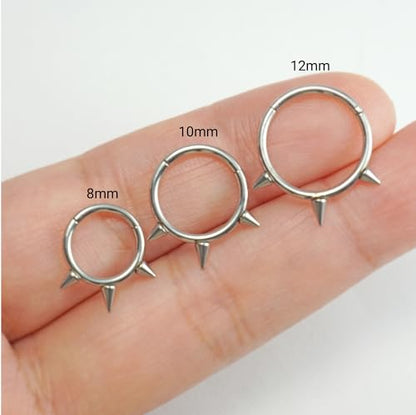 16G 2PCs Spike Clicker Snake Bite Jewelry, Septum Ring, Hoop Lip Rings Snake Bites, Labret Jewelry for Lip Piercing, Cartilage Hoop Earrings, 8mm 10mm 12mm - color: Silver-2PCs, size: 16G-12mm