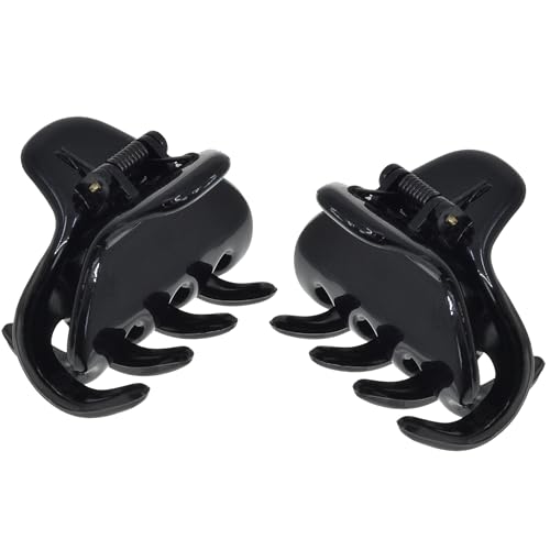 Camila Paris CP3642 French Hair Clip for Women, Small 1 inch Set of 2 Girls Hair Claw Clips Jaw Fashion Durable and Styling Hair Accessories for Women, Strong Hold No Slip Grip, Made in France - color: Black 1" 2PK