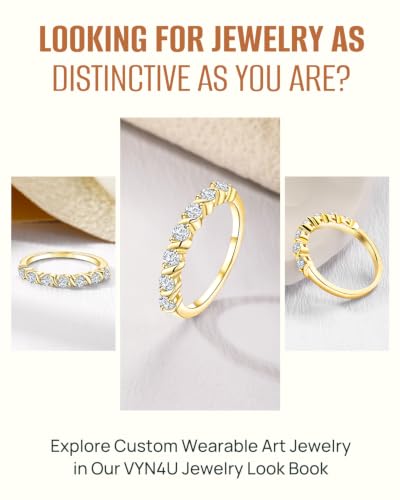 Stackable Half Eternity Rings for Women 14K Gold Plated Wedding Band | Cubic Zirconia/Emearld/Ruby/Sapphire 2.5mm Thin Promise Ring for Mom Wife friends - color: CZ/14K Gold Plated