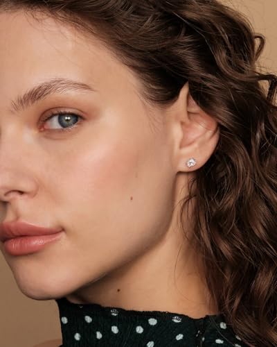 PAVOI 14K Gold Plated 925 Sterling Silver Cubic Zirconia Stud Earrings for Women - Simulated Diamond CZ Earrings - style: Oval 4x6mm