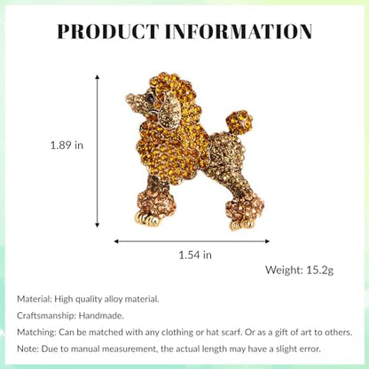HETICA Animal Brooch for Women, Funny and Cute Flower Brooch Safety Pins Clothing Backpack Hat Decoration Enamel Pins Fashion Women Brooches and Pins Jewelry - style: Poodle