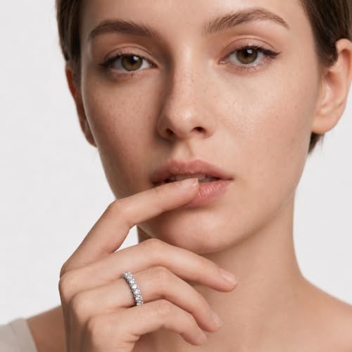 Eternity Engagement Wedding Bands Ring Gold Plated Stackable 3mm Size 4-9 - color: Silver