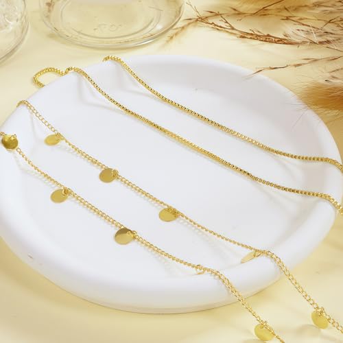 14K Gold Plated Waist Chain for Women, Layered Belly Body Chain | 2Pcs Adjustable Fit, Layered Design, Dainty Chain Styles, Bikini, Dress & Rave Outfits, Beach, Festival & Vacation - color: Gold-Plated 4