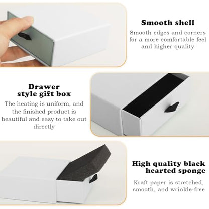 Nsmykhg Jewelry Gift Box Velvet-Lined,12 Pack Compact Drawer Style for Earrings & Rings, Necklace & Bracelet Organizer, 3.93x3.93x1.65 Inches, Stackable Elegant Jewelry Display & Storage Box (White) - color: White