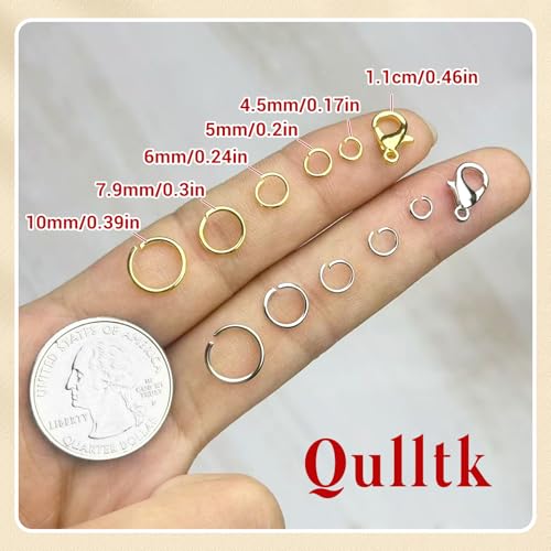 1200 Pcs Jump Rings for Jewelry Making Supplies, Necklace Repair Kit with Plier, Tweezer, Lobster Claw Clasps, Open Rings for Crafts & Keychains (1200Pcs Silver) - color: 1200Pcs Silver