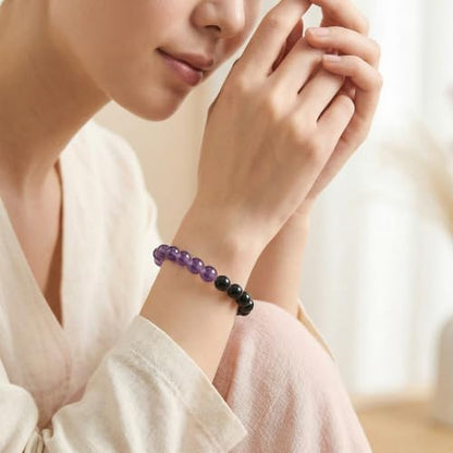 Bivei Protection Crystal Healing Bracelet | 8MM Strength Bracelet Spiritual Stretch Beaded Jewelry for Women Men Gift - color: Anxiety Relief, size: Large 8-8.27 inch
