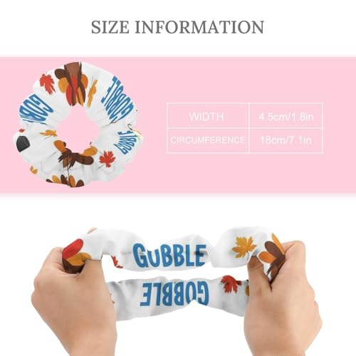Pain-Free Hair Rings for Women Thanksgiving Funny Turkey, No-Pull Coil Elastics, Comfortable Ponytail Holders for Headaches and Sensitive Skin - color: Style (853)