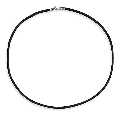 Black Silk Necklace Pendant Cords for Pendant Sterling Silver Clasp
