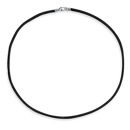 Black Silk Necklace Pendant Cords for Pendant Sterling Silver Clasp