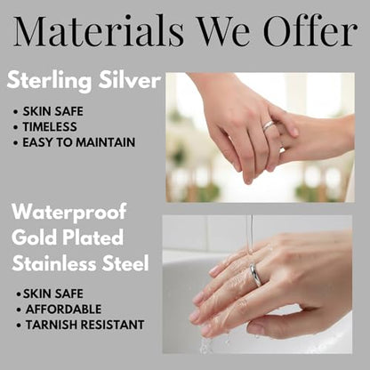BORUO 925 Sterling Silver Ring| 14K Gold Plated Waterproof Stacking Rings| Plain Dome Tarnish Resistant Comfort Fit Wedding Band Gifts for Special Occasions 1.5mm 2mm 3mm Band Size 4-12