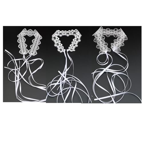 Pink Lace Choker Necklace Set, 10 Pieces - color: White