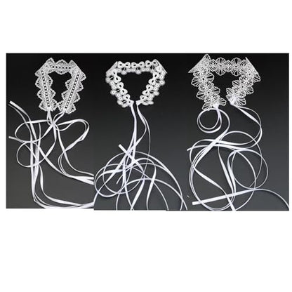 Pink Lace Choker Necklace Set, 10 Pieces - color: White