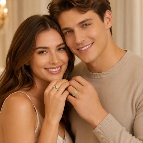 3Piece Moissanite Ring Set for Couples 925 10K 14K 18K Moissanite Wedding Ring - style: Ring 2