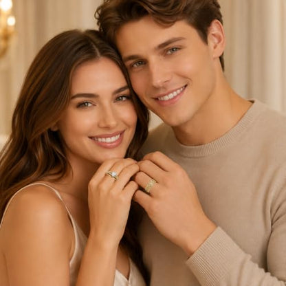 3Piece Moissanite Ring Set for Couples 925 10K 14K 18K Moissanite Wedding Ring - style: Ring 2