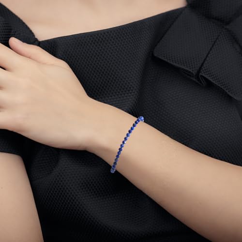 MASSIVE BEADS Natural Genuine Gemstone Beads Healing Crystal Chakra Reiki Jewelry Faceted Round Beads Bracelets 3mm - color: Lapis