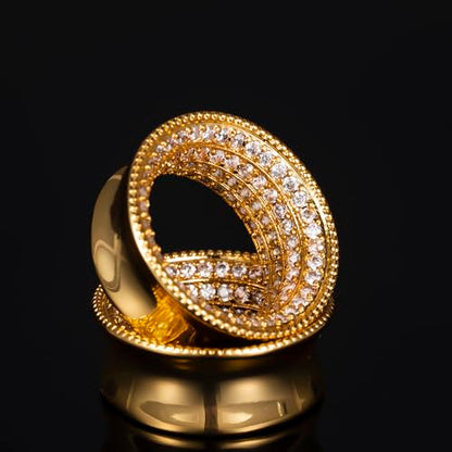 Vankula 2 Pcs Ear Gauges 0g(8mm)-5/8"(16mm) High Polish Single Flare Ear Tunnels 5A Cubic Zirconia Hypoallergenic Plugs for Stretched Ears Tapered Wedding Gift Body Jewelry - color: Gold, size: 12mm(1/2")
