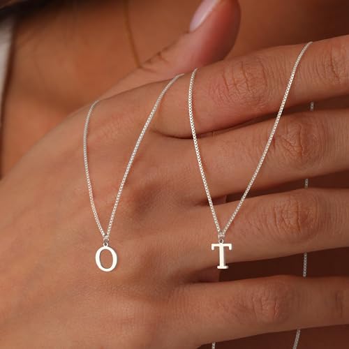 Foxgirl Gold Initial Necklaces for Women, Dainty Gold Letter Necklace Tiny A-Z Pendant Choker Necklace Trendy Cute Personalized Monogram Name Necklace Gold Jewelry Necklace for Women Gift | Tiny Letter Pendant on a Dainty Choker Chain, Personalized Everyd