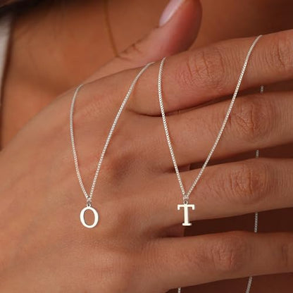 Foxgirl Gold Initial Necklaces for Women, Dainty Gold Letter Necklace Tiny A-Z Pendant Choker Necklace Trendy Cute Personalized Monogram Name Necklace Gold Jewelry Necklace for Women Gift | Tiny Letter Pendant on a Dainty Choker Chain, Personalized Everyd