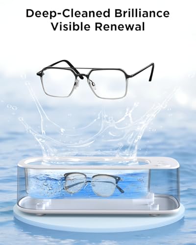 Ultrasonic Jewelry Cleaner Machine: 48KHz Ultra Sonic Cleaner for Jewelry,Eyeglass,Rings,Watch Band,Dentures,with Dual Cleaning Modes,350ML 304 Stainless Steel Tank,Gift for Wife,Mom,Daughter - color: White